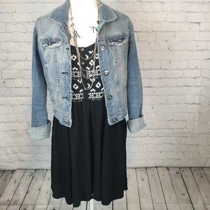 Express Black & White Sun Dress - Size: L